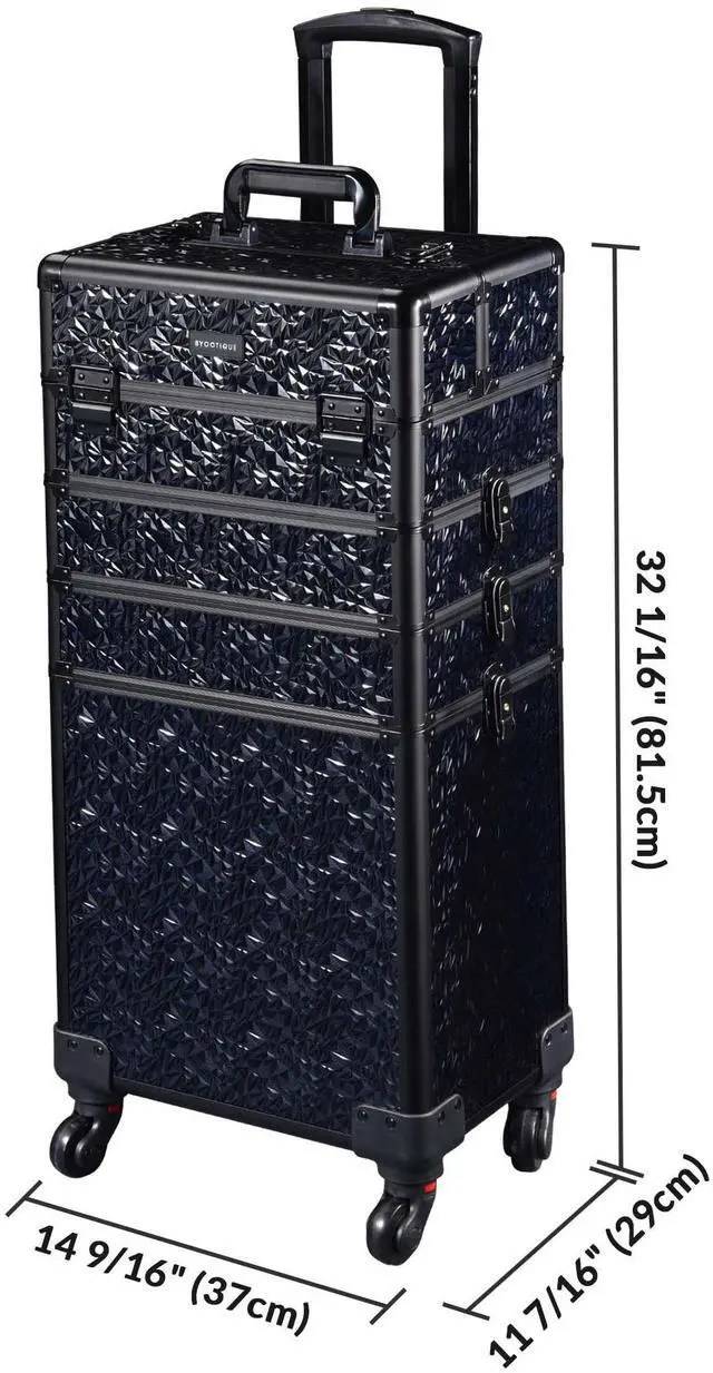 Alt view image 5 of 7 - Byootique Makeup Train Case Kit with Cube Case Cosmetic Organizer Mermaid Black