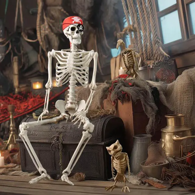 Alt view image 6 of 7 - Yescom 1 Pcs Vulture & 1 Pcs Owl Skeleton Halloween Decor Life Size Animal Props Indoor Outdoor 2025