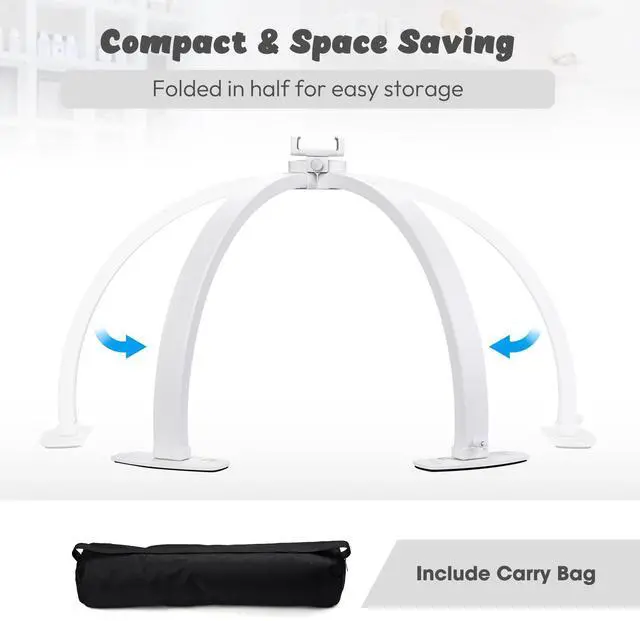 Alt view image 7 of 7 - Byootique 40W Foldable Half Moon Nail Desk Lamp LED Nail Tech Light Phone Holder With Carry Bag For Manicure Beauty Salon Home Spa