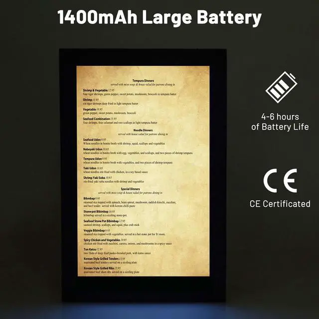 Alt view image 4 of 7 - WeChef 4 Pack LED Backlit Menu Cover Leatherette Wine List Check Bill Holder Displayer Single Panel Fits 8"x14" Paper