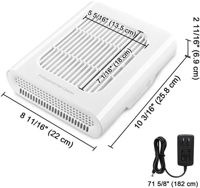 Alt view image 2 of 7 - Byootique 24W Nail Dust Collector Vacuum Cleaner Nail Vacuum Fan Nail Suction Dust Extractor with Reusable Filter for Nail Salon, Nail Artists, Nail Art Enthusiasts