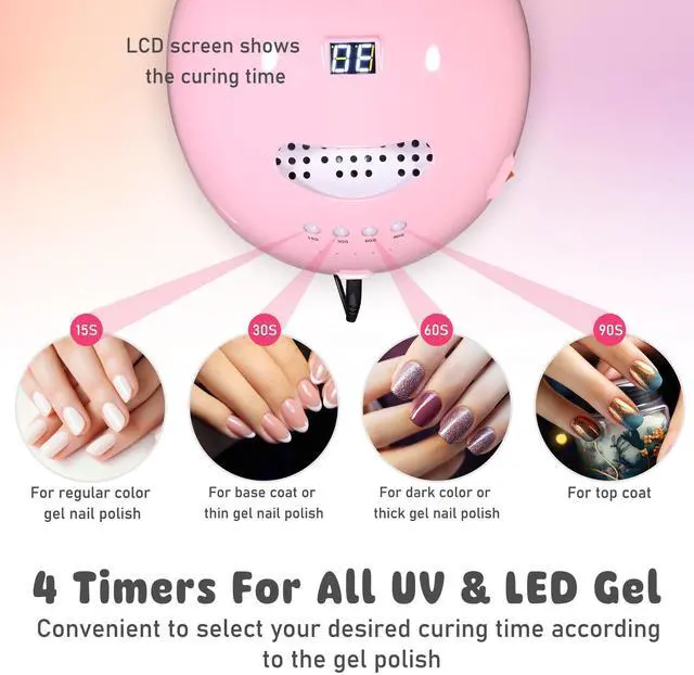 Alt view image 4 of 7 - Byootique UV LED Nail Lamp 135W Gel Polish Dry Curing Light Nail Lamp Dryer Gel Polish Light For Salon Home Nail Salon Beauty