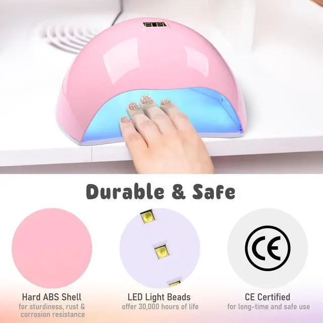 Alt view image 6 of 7 - Byootique UV LED Nail Lamp 135W Gel Polish Dry Curing Light Nail Lamp Dryer Gel Polish Light For Salon Home Nail Salon Beauty
