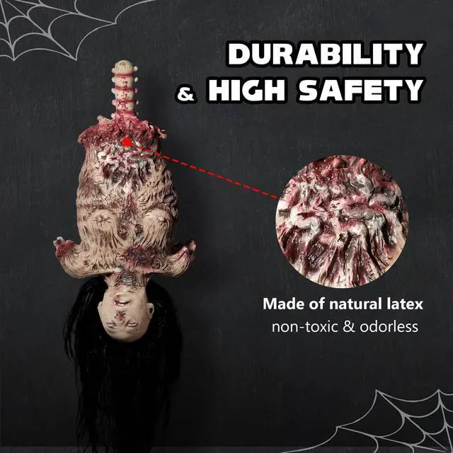 Alt view image 5 of 7 - 32" Animated Halloween Prop Hanging Ghost  Limbless Woman Corpse Hanging Half Body Haunted House Party Yard Decor 2025