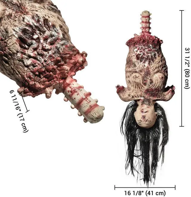 Alt view image 6 of 7 - 32" Animated Halloween Prop Hanging Ghost  Limbless Woman Corpse Hanging Half Body Haunted House Party Yard Decor 2025
