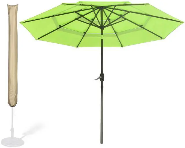 Main image of Yescom 11 Ft 3 Tier Patio Umbrella with Protective Cover Crank Push to Tilt Poolside
