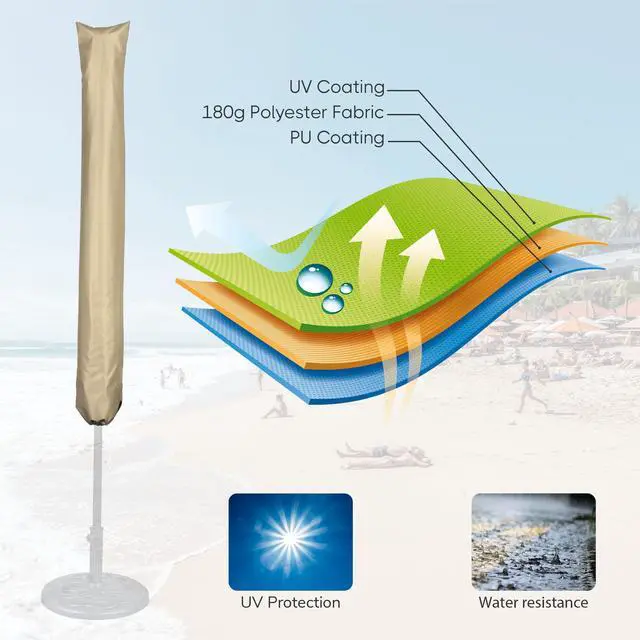 Alt view image 7 of 7 - Yescom 11 Ft 3 Tier Patio Umbrella with Protective Cover Crank Push to Tilt Poolside