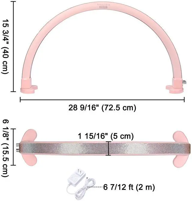 Alt view image 2 of 7 - Byootique Nail Desk Lamp Half Moon Light 3360LM 48W Nail Tech Lamp Lash Light Adjustable Manicure Beauty Salon Home Spa