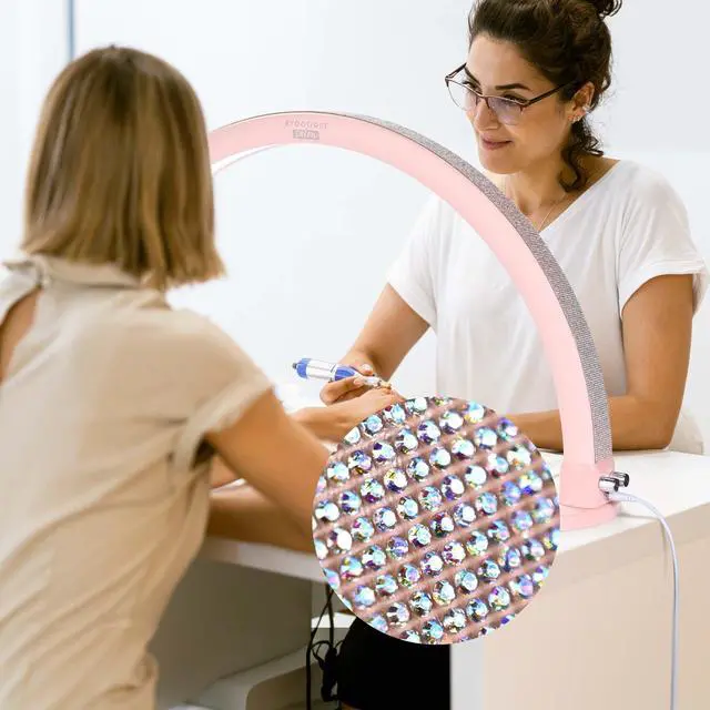 Alt view image 3 of 7 - Byootique Nail Desk Lamp Half Moon Light 3360LM 48W Nail Tech Lamp Lash Light Adjustable Manicure Beauty Salon Home Spa