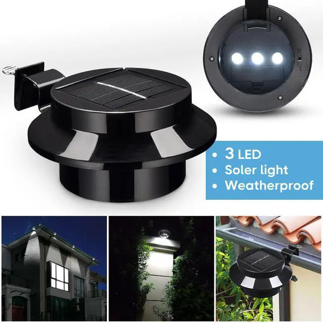 Alt view image 7 of 7 - LED Solar Gutter Light Waterproof Outdoor Garden Fence Wall Lights 10 Packs