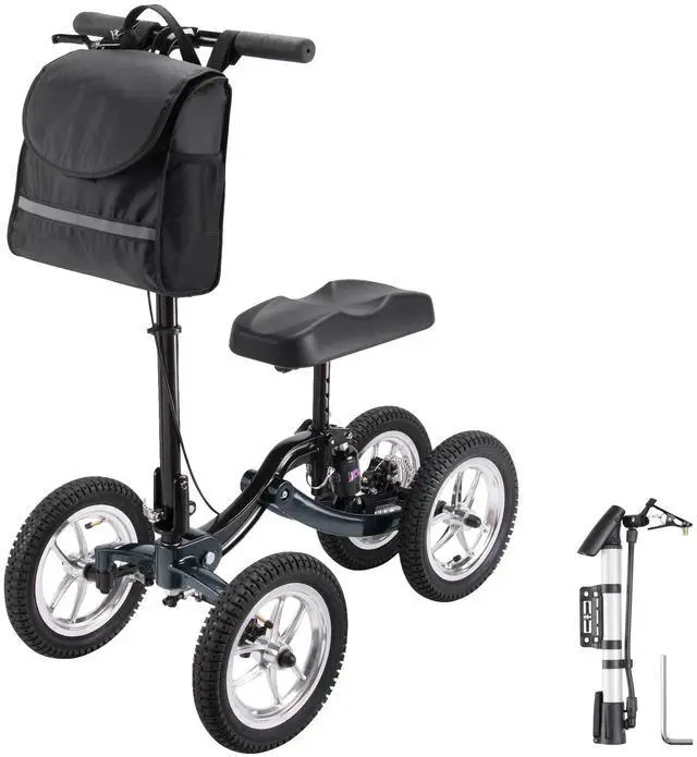 Main image of Yescom Knee Scooter, Medical Foldable All Terrain Knee Walker for Adults for Foot Surgery, Black