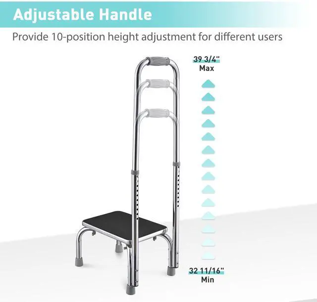 Alt view image 2 of 7 - Medical Step Stool Non-Skid Steel Footstool with Handle for Seniors Kids 2 Packs