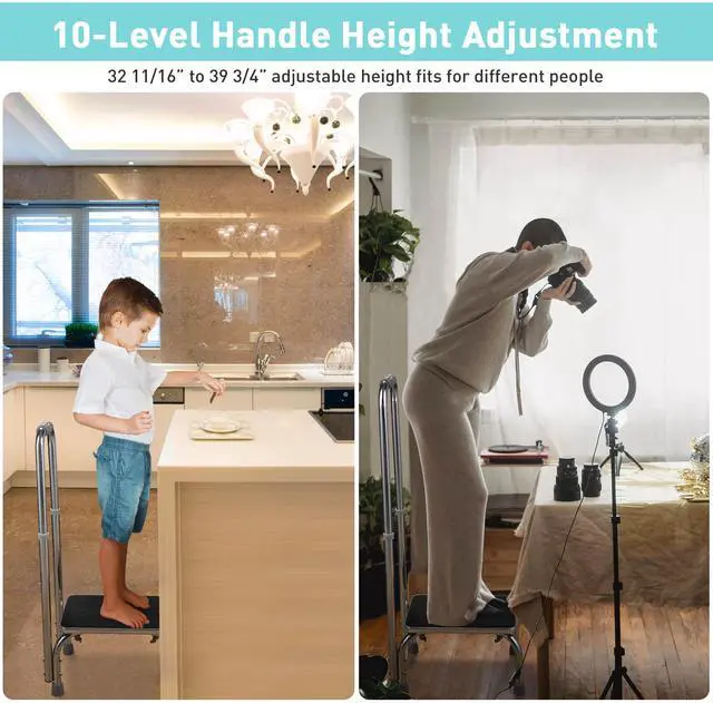 Alt view image 4 of 7 - Medical Step Stool Non-Skid Steel Footstool with Handle for Seniors Kids 2 Packs
