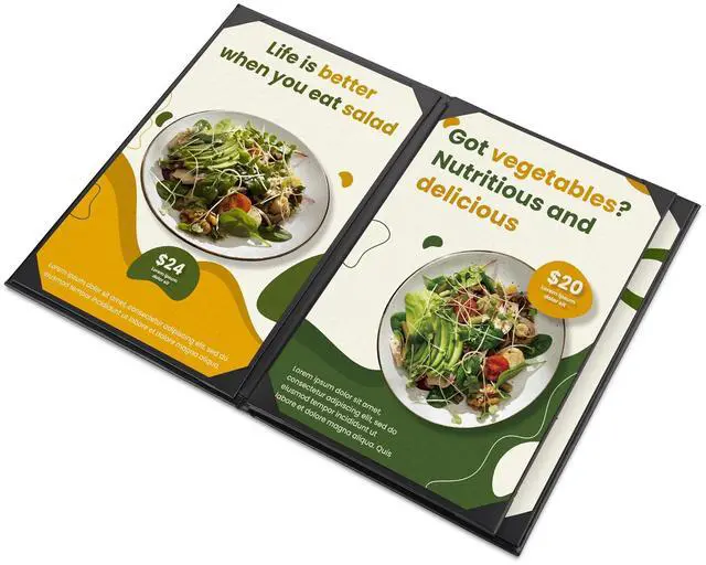 Alt view image 2 of 7 - WeChef 5 Pack Menu Covers 8.5"x14" 4 Views Faux Leather Cafe Restaurant Bars