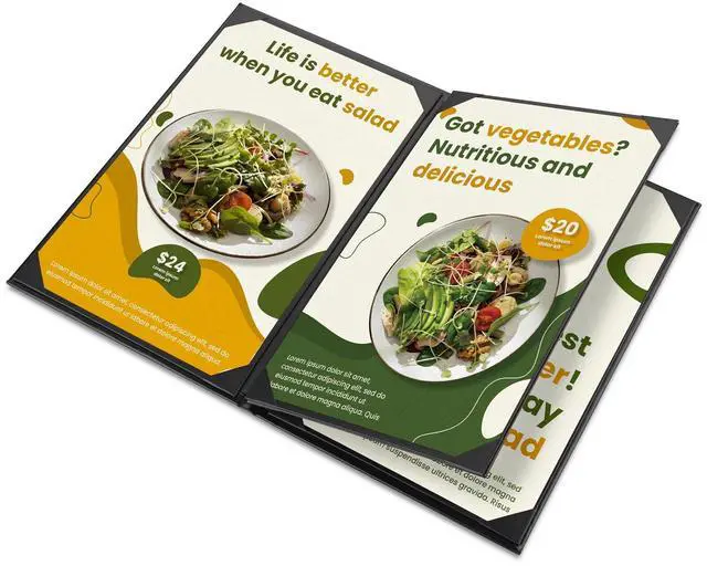 Alt view image 3 of 7 - WeChef 5 Pack Menu Covers 8.5"x14" 4 Views Faux Leather Cafe Restaurant Bars