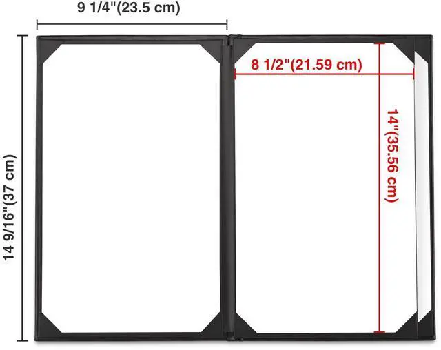 Alt view image 7 of 7 - WeChef 5 Pack Menu Covers 8.5"x14" 4 Views Faux Leather Cafe Restaurant Bars