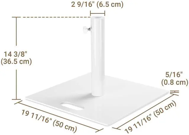 Alt view image 3 of 7 - LAGarden Square Umbrella Base with Wheels Market Stand Load Capacity 220Lb for 2 3/8" Pole Patio Umbrella Stand Outdoor