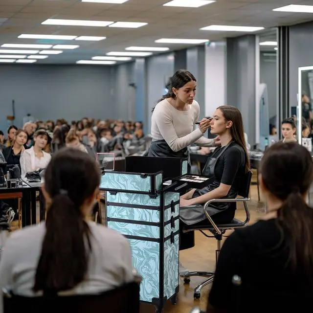 Alt view image 3 of 7 - Byootique Rolling Makeup Train Case 4in1 Cosmetic Trolley Organizer Travel Case Lockable Salon Barber Case Traveling Cart Trunk with Wheels for Makeup Artist Trave Nail,CoyoteButtes Vitality