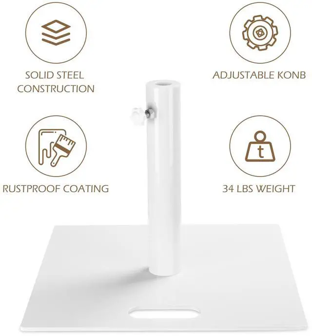 Alt view image 4 of 7 - LAGarden Square Umbrella Base with Wheels Market Stand Load Capacity 220Lb for 2 3/8" Pole Patio Umbrella Stand Outdoor