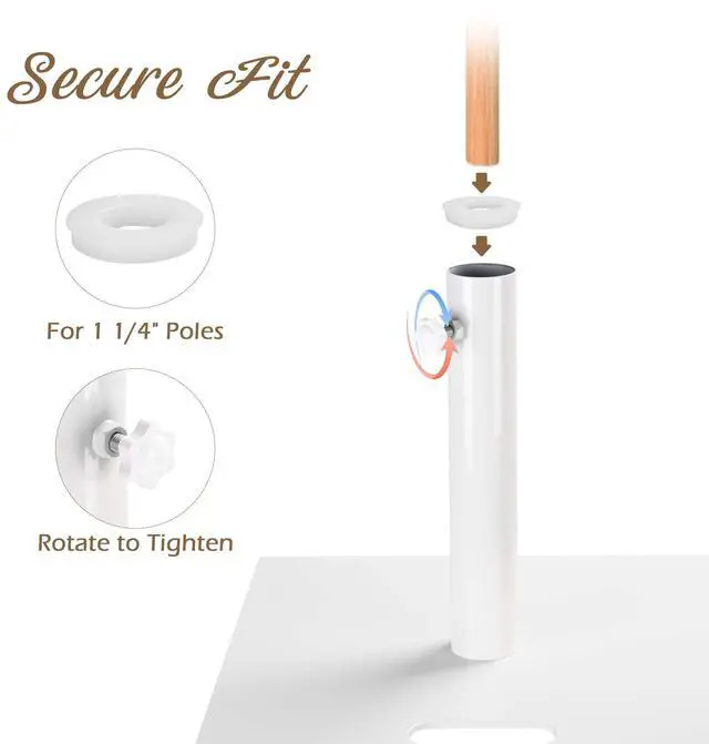 Alt view image 5 of 7 - LAGarden Square Umbrella Base with Wheels Market Stand Load Capacity 220Lb for 2 3/8" Pole Patio Umbrella Stand Outdoor