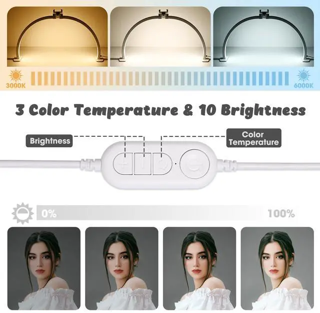 Alt view image 5 of 7 - Byootique 40W Foldable Half Moon Nail Desk Lamp LED Nail Tech Light Phone Holder With Carry Bag For Manicure Beauty Salon Home Spa