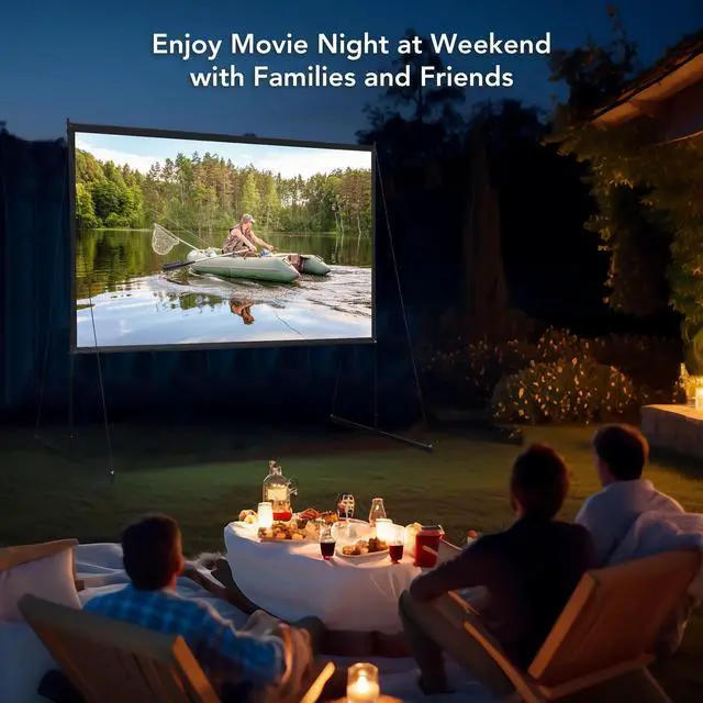 Alt view image 6 of 7 - 100" Portable Detachable Projector Screen with Stand Movie Projection 16:9 HD 1.1 Gain Home Theater