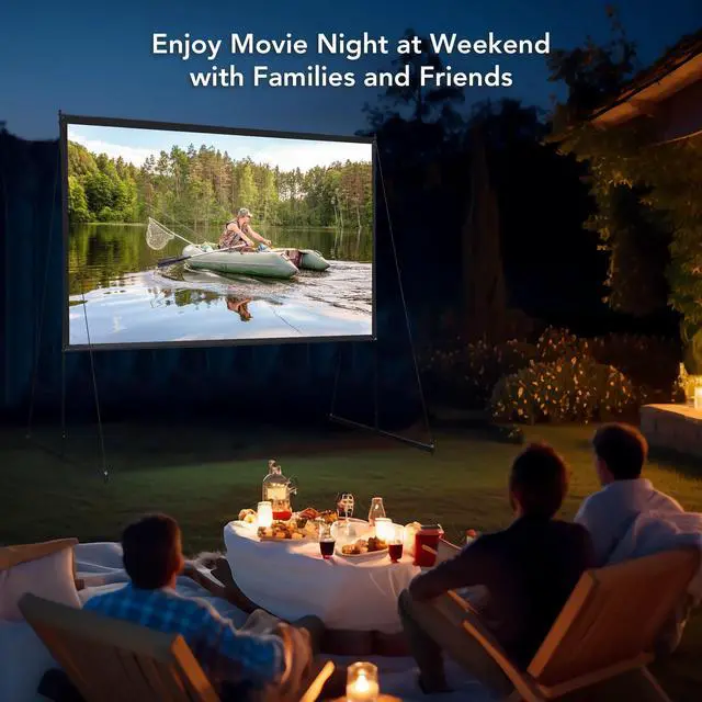 Alt view image 6 of 7 - 120" Portable Detachable Projector Screen with Stand Movie Projection 16:9 HD 1.1 Gain Home Theater