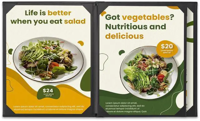 Alt view image 4 of 7 - WeChef 5 Pack Menu Covers 8.5"x11" 4 Views Faux Leather Cafe Restaurant Bars