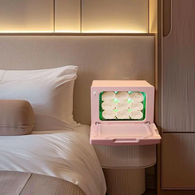 Alt view image 3 of 7 - Byootique 8L Pink Towel Warmer Cabinet 2-in-1 Facial Towel Heater Compact Facial Towel Heater  With UV Sterilizer Spa Nail Salon