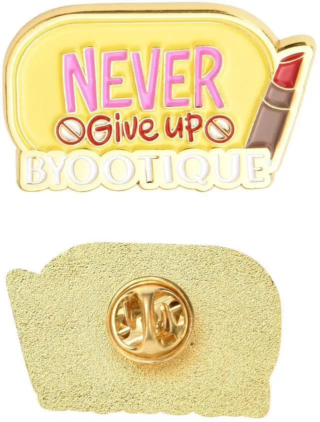 Alt view image 6 of 7 - Byootique Inspirational Quote Badge Set Pin Brooch Enamel for Makeup Bag 2 Packs