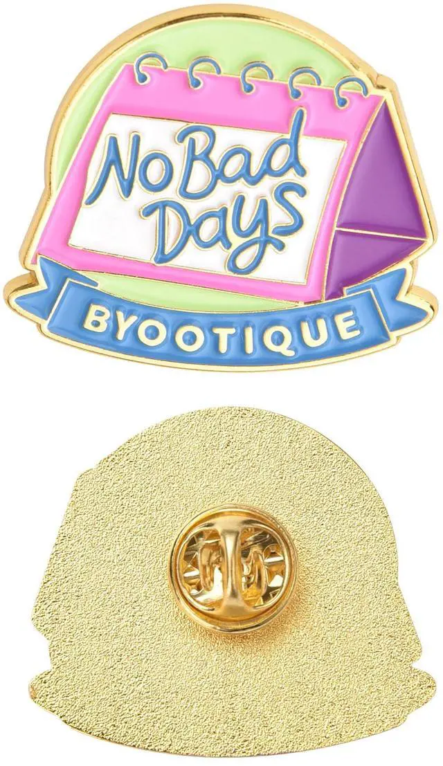 Alt view image 7 of 7 - Byootique Inspirational Quote Badge Set Pin Brooch Enamel for Makeup Bag 2 Packs