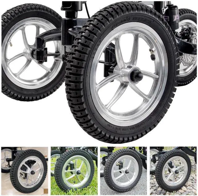 Alt view image 5 of 7 - Yescom Knee Scooter, Medical Foldable All Terrain Knee Walker for Adults for Foot Surgery, Black