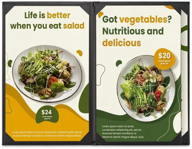 Alt view image 4 of 7 - WeChef 5 Pack Menu Covers 8.5"x14" 4 Views Faux Leather Cafe Restaurant Bars