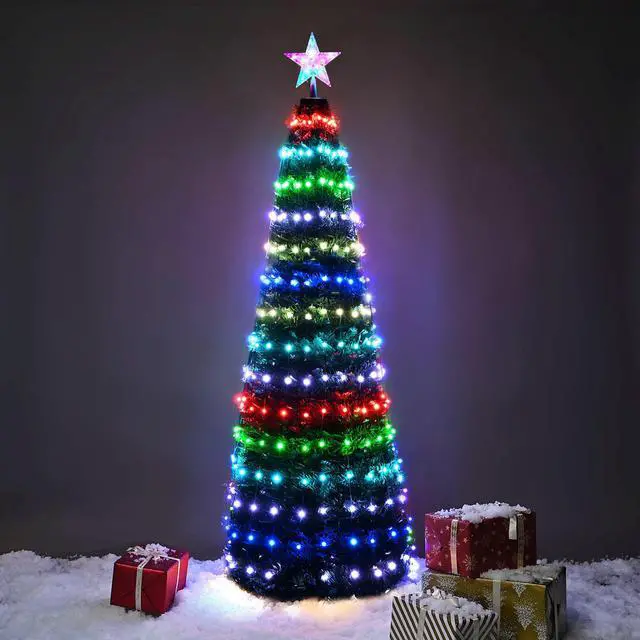 Main image of 6 Ft Christmas Tree Decoration Light RGB LED String Lamp Bluetooth APP Control and Remote Control