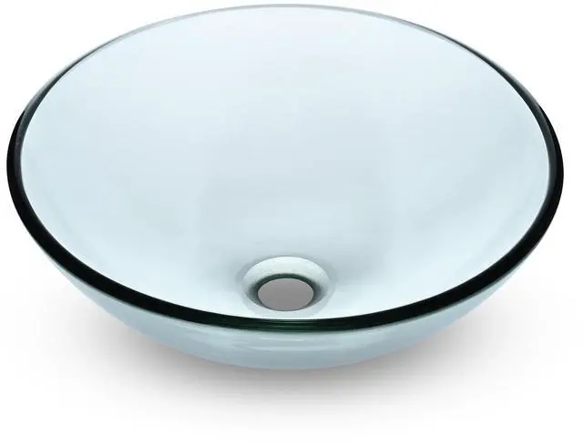 Alt view image 4 of 7 - Aquaterior Bathroom Tempered Glass Vessel Sink 16" Round Basin Bowl Transparent