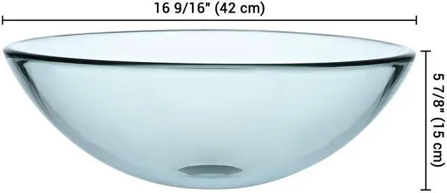Alt view image 5 of 7 - Aquaterior Bathroom Tempered Glass Vessel Sink 16" Round Basin Bowl Transparent