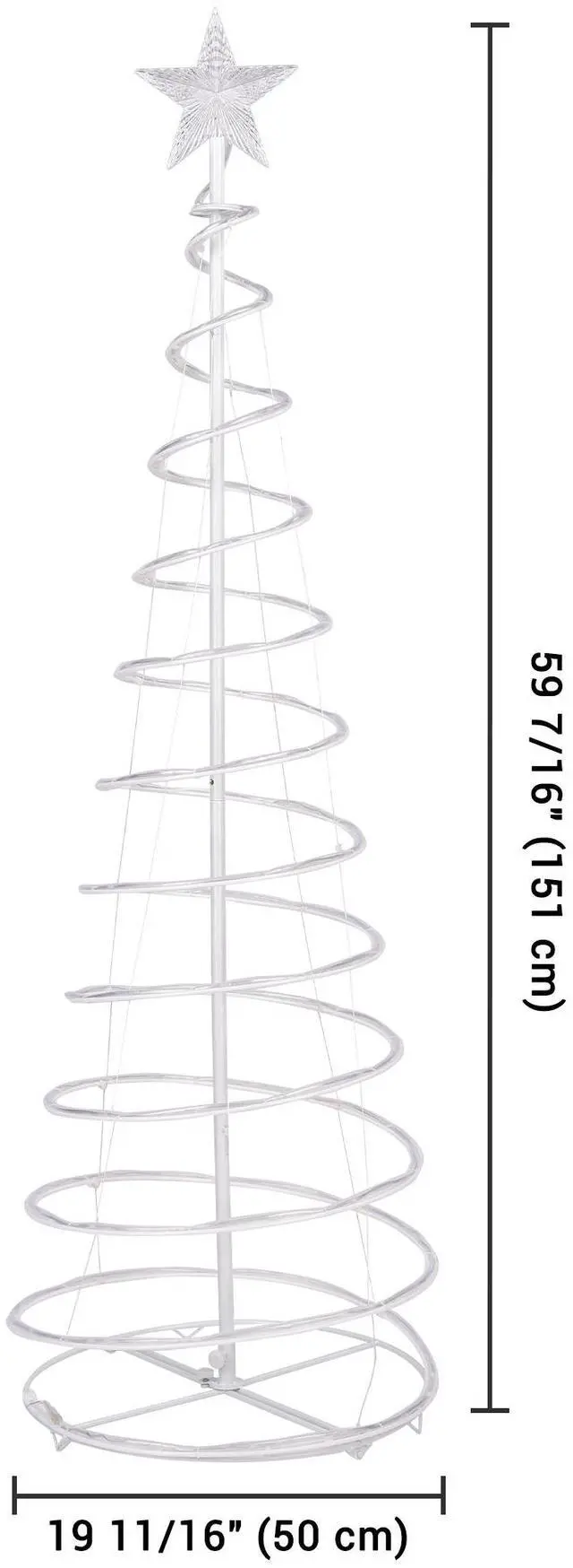 Alt view image 2 of 7 - Yescom Twinkle 5Ft Spiral Christmas Tree Light 182 LED 8model USB Powered Indoor Outdoor Yard Party Decor Multi-color