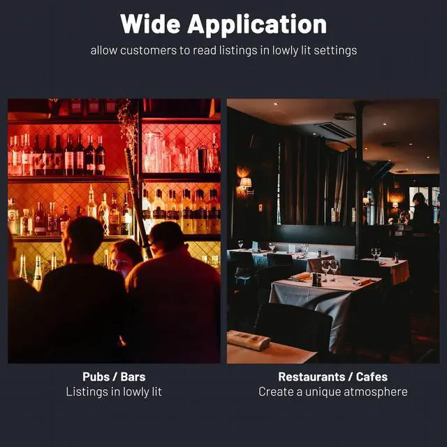 Alt view image 6 of 7 - WeChef LED Back Lit Light Menu Holder Cover Folding Double Panel Fits 5.5''x7.1'' Paper for Hotel Club