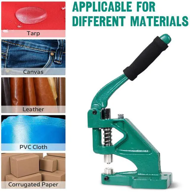 Alt view image 4 of 7 - Yescom Grommet Tool Kit 4900pcs Brass Eyelets Washers #0/#2/#4 Die Hole Puncher Hand Press Machine for Fabric Crafting