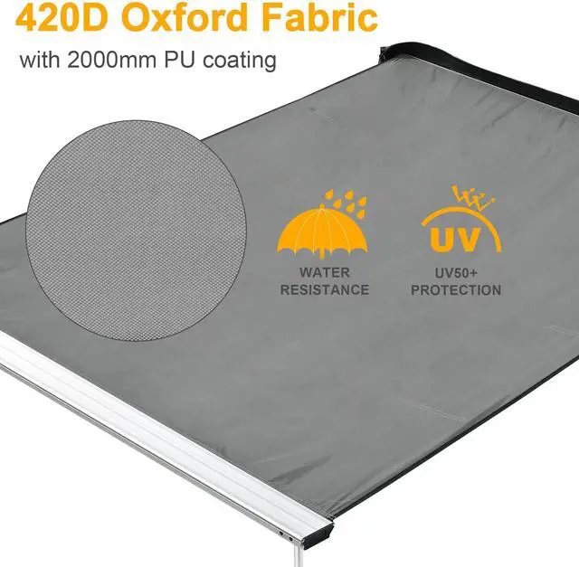 Alt view image 4 of 7 - Yescom Car Side Awning replacement 4.5x6 Ft Rooftop Tent UV50+(Only Awning Replacement Fabric Grey