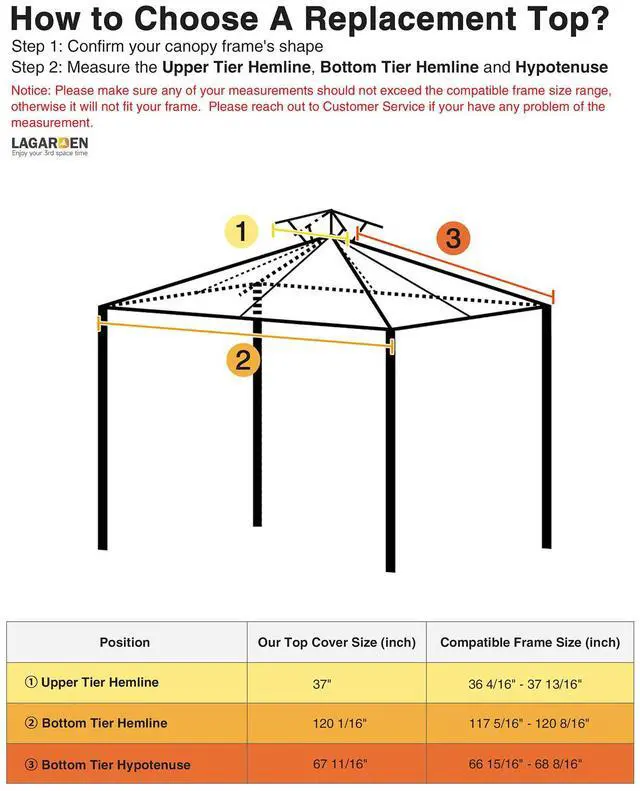 Alt view image 7 of 7 - Yescom 10x10Ft UV30+ Gazebo Replacement Top for 2 Tier Outdoor Canopy Cover Patio Backyard Party Deck Ivory