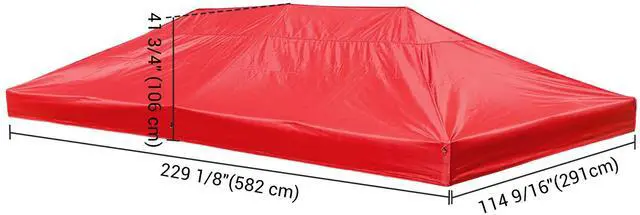 Alt view image 5 of 7 - Yescom 9.5x19 Ft Pop Up Canopy Replacement Top Cover Gazebo Tent UV Sunshade Outdoor