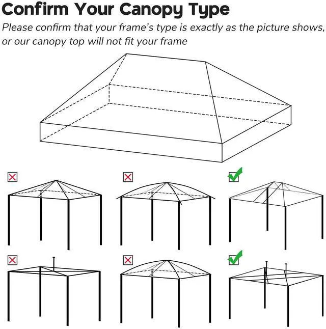 Alt view image 6 of 7 - Yescom 9.5x19 Ft Pop Up Canopy Replacement Top Cover Gazebo Tent UV Sunshade Outdoor
