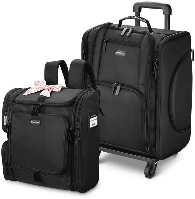 Alt view image 4 of 7 - Byootique Rolling Train Case & Hair Tools Travel Bag Kit with 6 Toiletry Bags