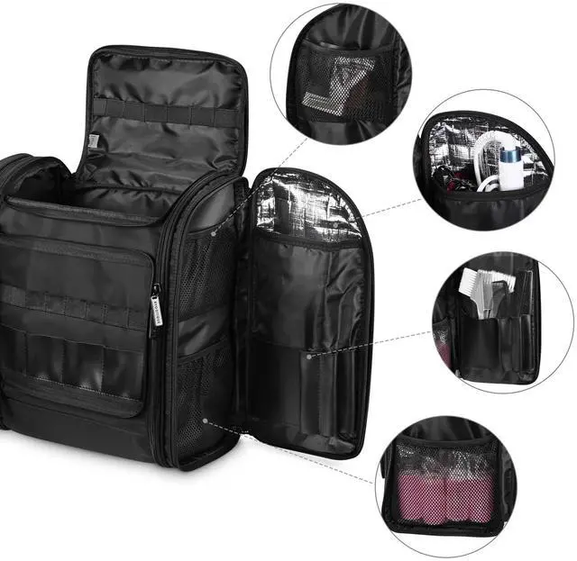 Alt view image 5 of 7 - Byootique Rolling Train Case & Hair Tools Travel Bag Kit with 6 Toiletry Bags
