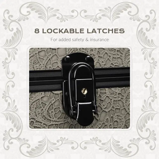 Alt view image 7 of 7 - Byootique 4in1 Rolling Makeup Train Case Cosmetic Organizer Rococo GainsBoro