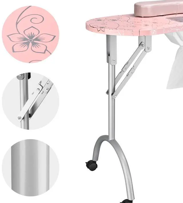 Alt view image 7 of 7 - Byootique Portable Folding Manicure Nail Table Station Salon Desk Beauty Salon
