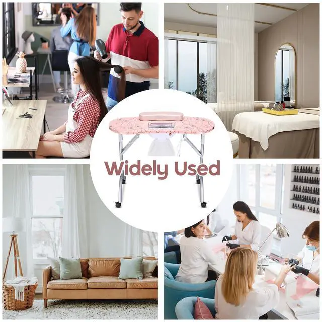 Alt view image 5 of 7 - Byootique Portable Folding Manicure Nail Table Station Salon Desk Beauty Salon