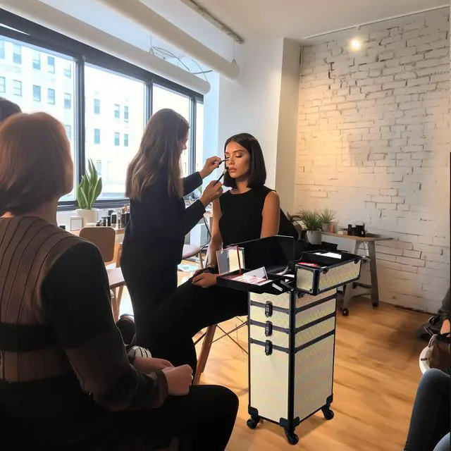 Alt view image 5 of 7 - Byootique 4in1 Rolling Makeup Train Case Cosmetic Organizer Grace ForgetMeNot