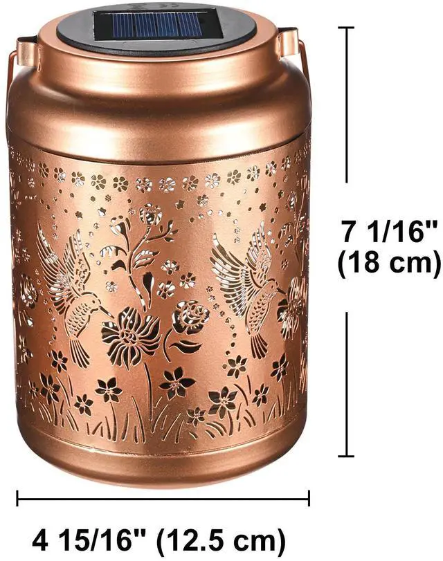 Alt view image 4 of 7 - LAGarden Hummingbird Solar Lantern Outdoor Hanging Waterproof Metal Decor Light Christmas Gifts Yard Patio Porch 2Pack